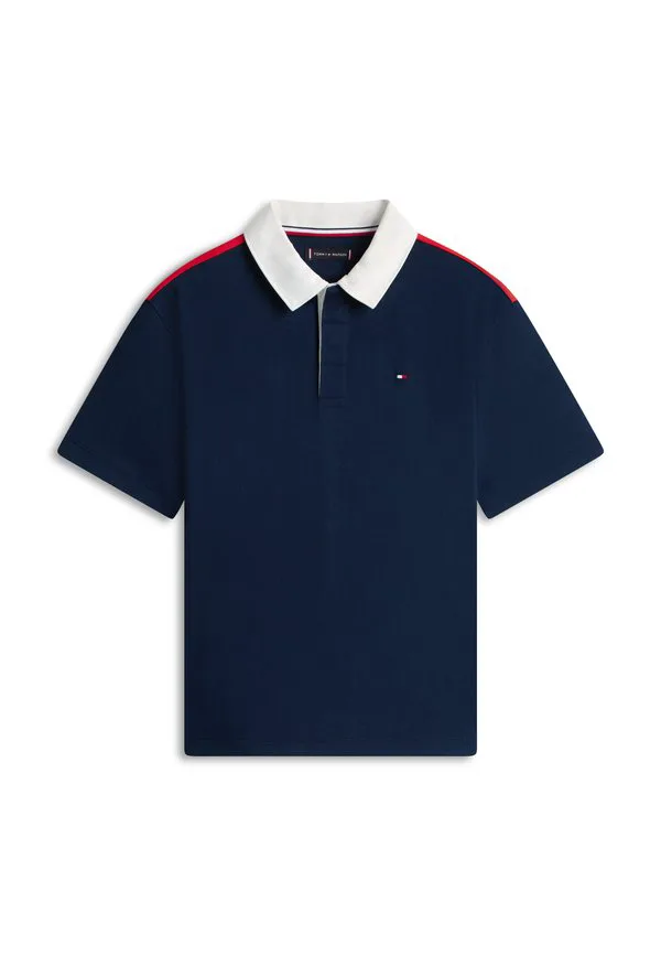 Фирменная рубашка-поло для регби с цветовыми блоками. Tommy Hilfiger, Dark Night Navy — фото 4