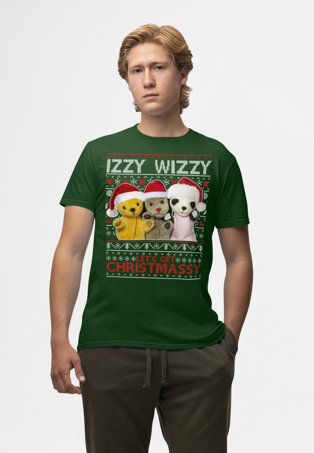 

Футболка с принтом SOOTY CHRISTMAS IZZY WIZZY Henry Tiger, темно-зеленый