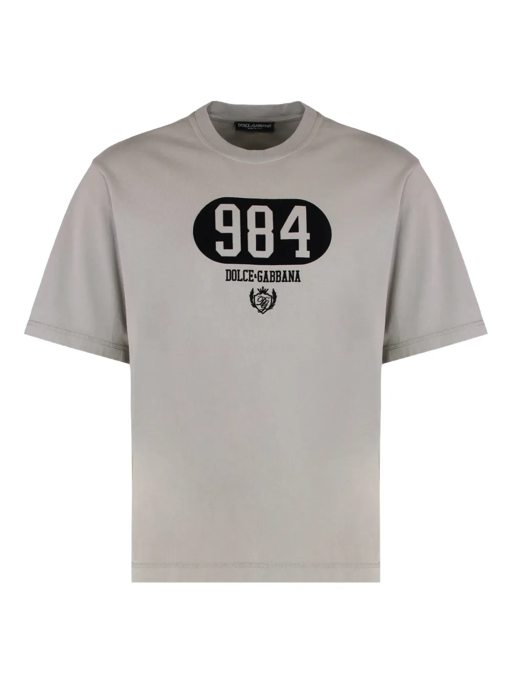 

Футболка с круглым вырезом и принтом Dolce & Gabbana, серый