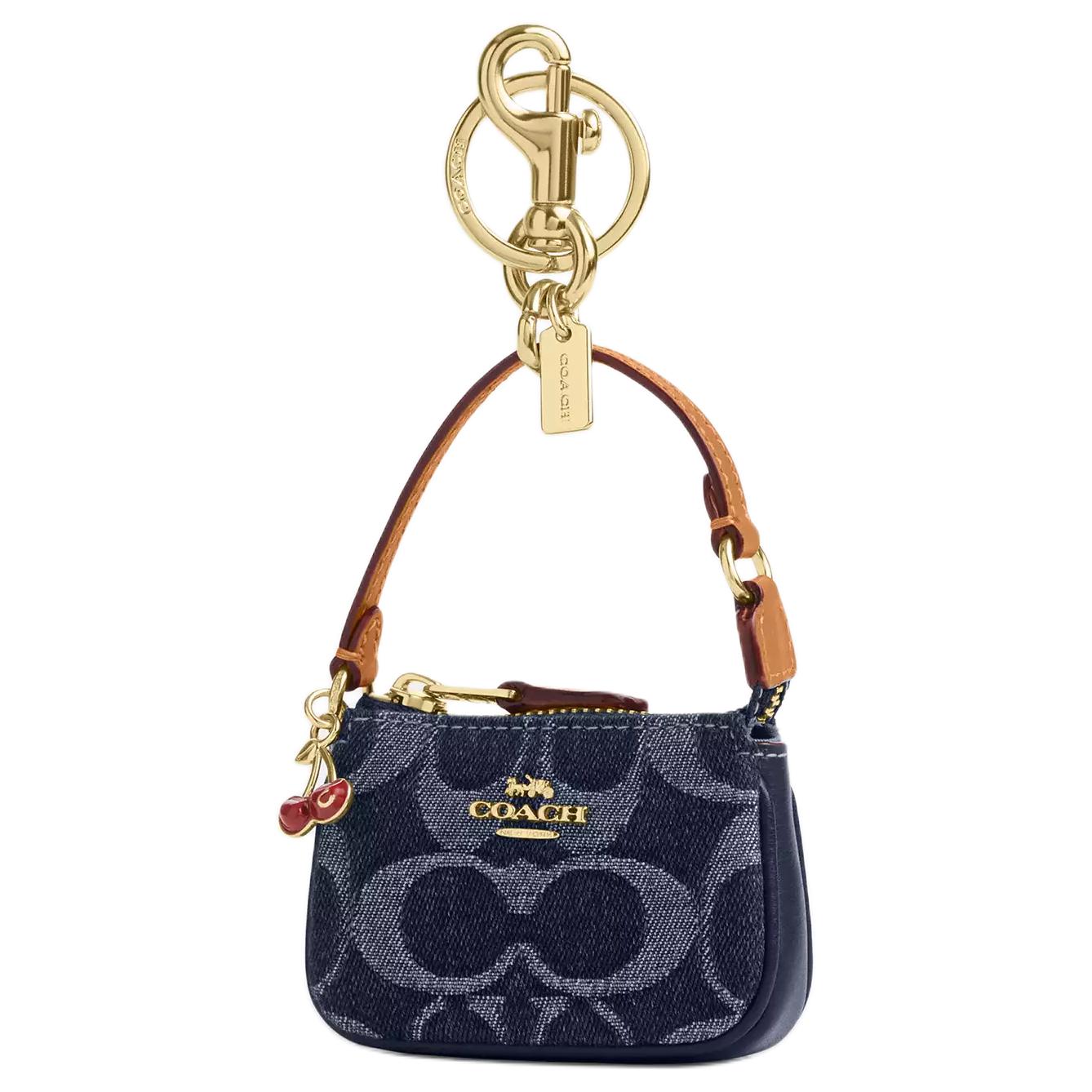 

COACH Джинсовая сумка аксессуар мини женская золото и дэн, Gold & Dan Gold & Denim