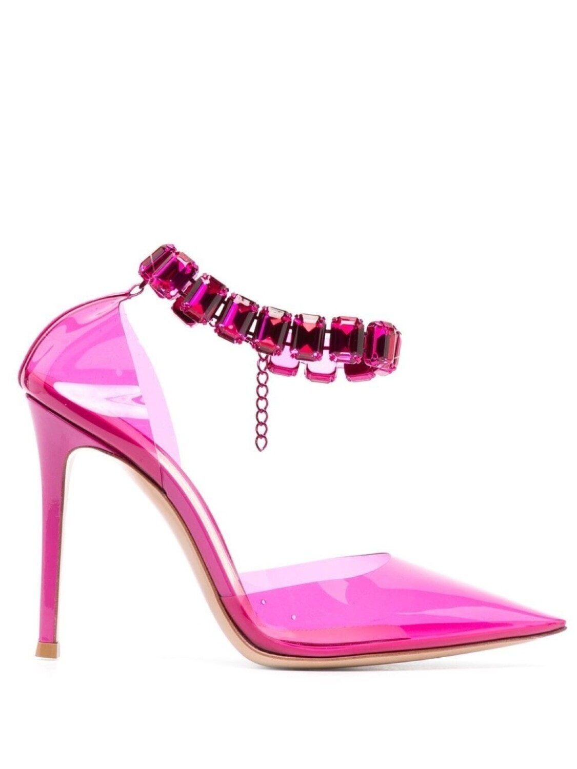 Gianvito Rossi прозрачные туфли с кристаллами, розовый