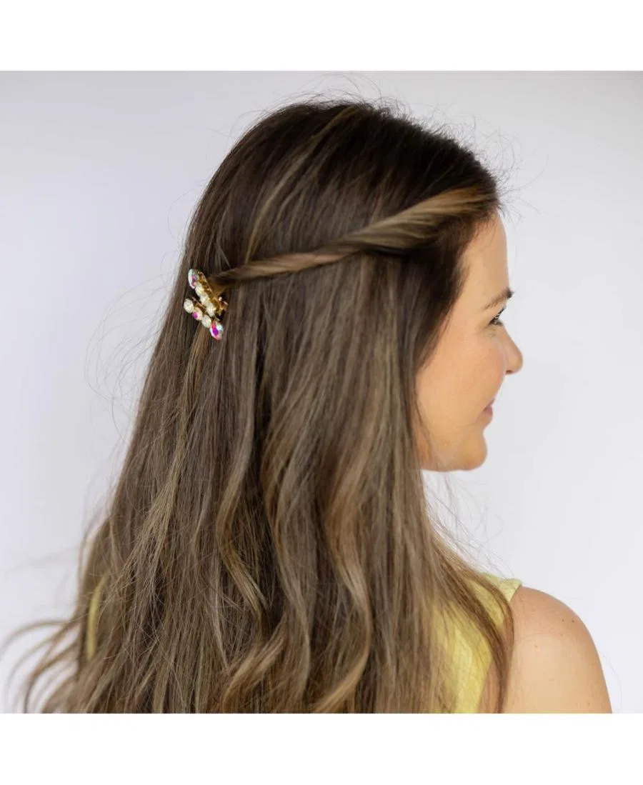 Маленькая женская заколка-баретта для волос - белая Headbands Of Hope — фото 2