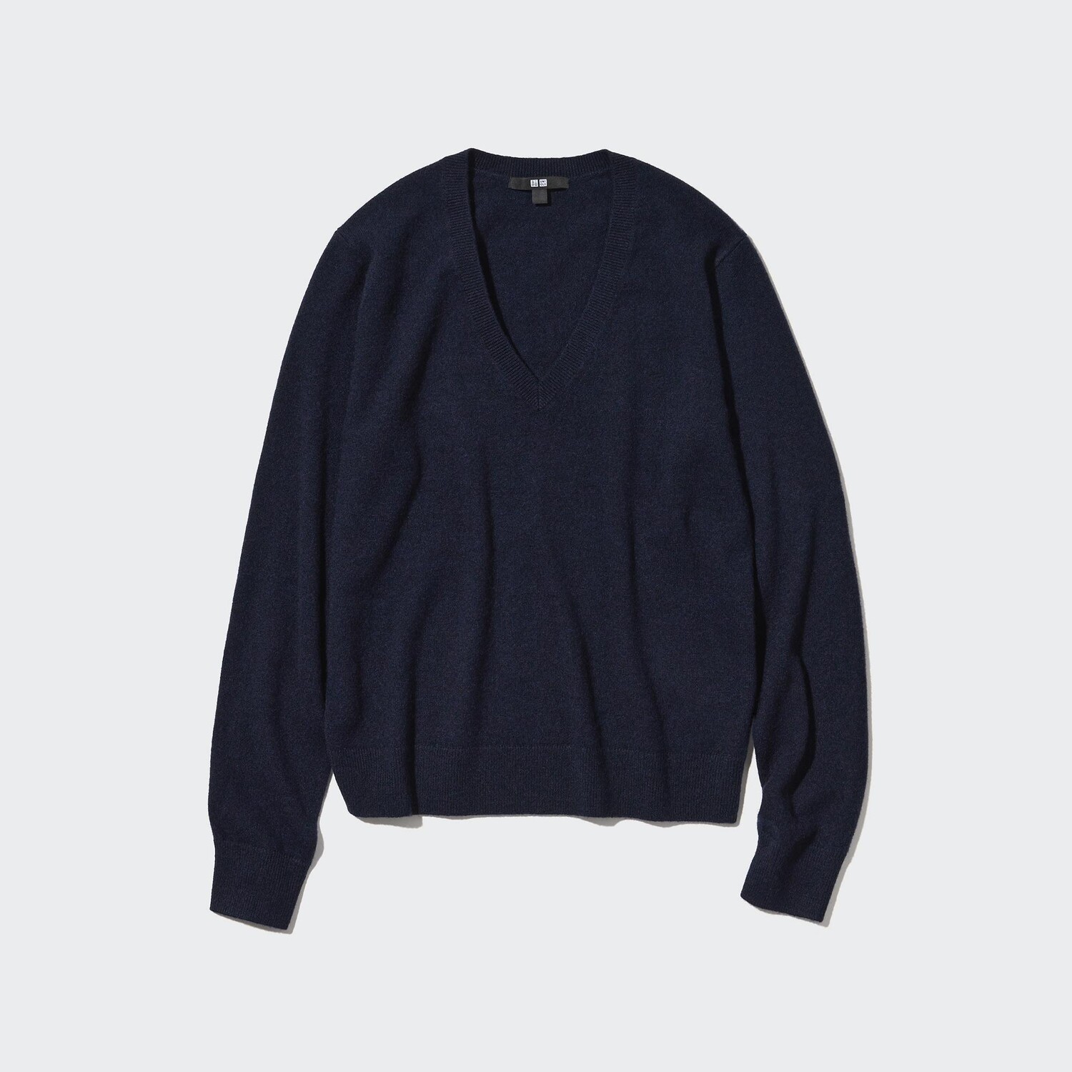 

Джемпер Uniqlo женский из кашемира с v-образным вырезом, темно-синий