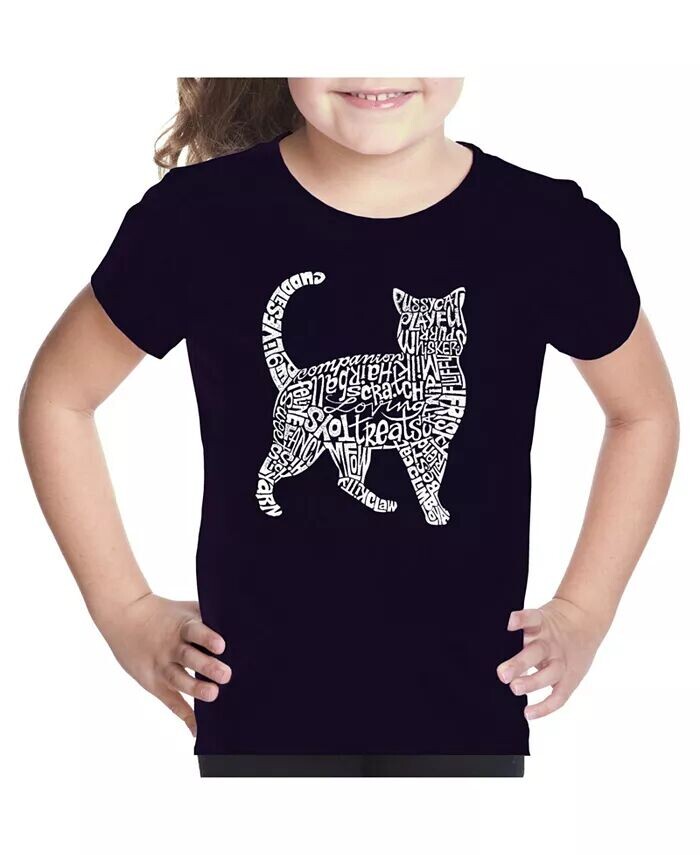 

Футболка Big Girl Word Art - Кошка LA Pop Art, черный