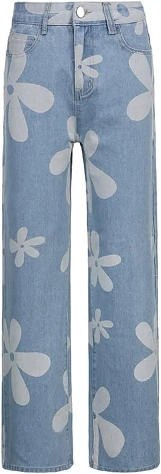 Джинсы Floral Print Jeans, D