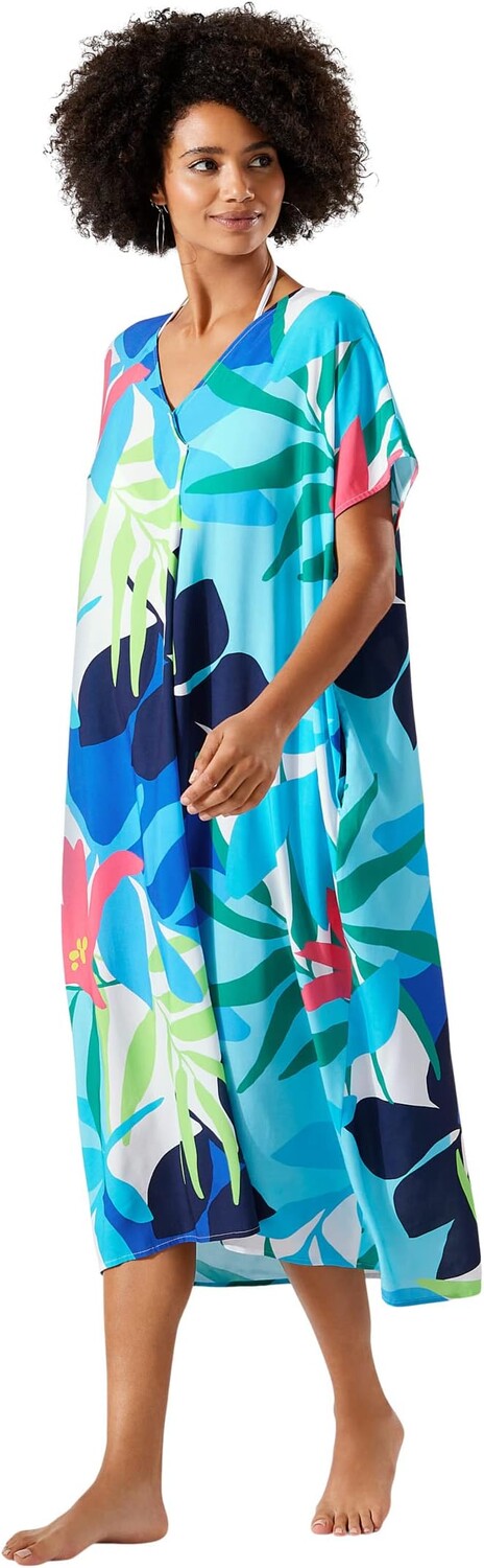 

Купальник Tommy Bahama Paloma Palms V-Neck Long Caftan, белый