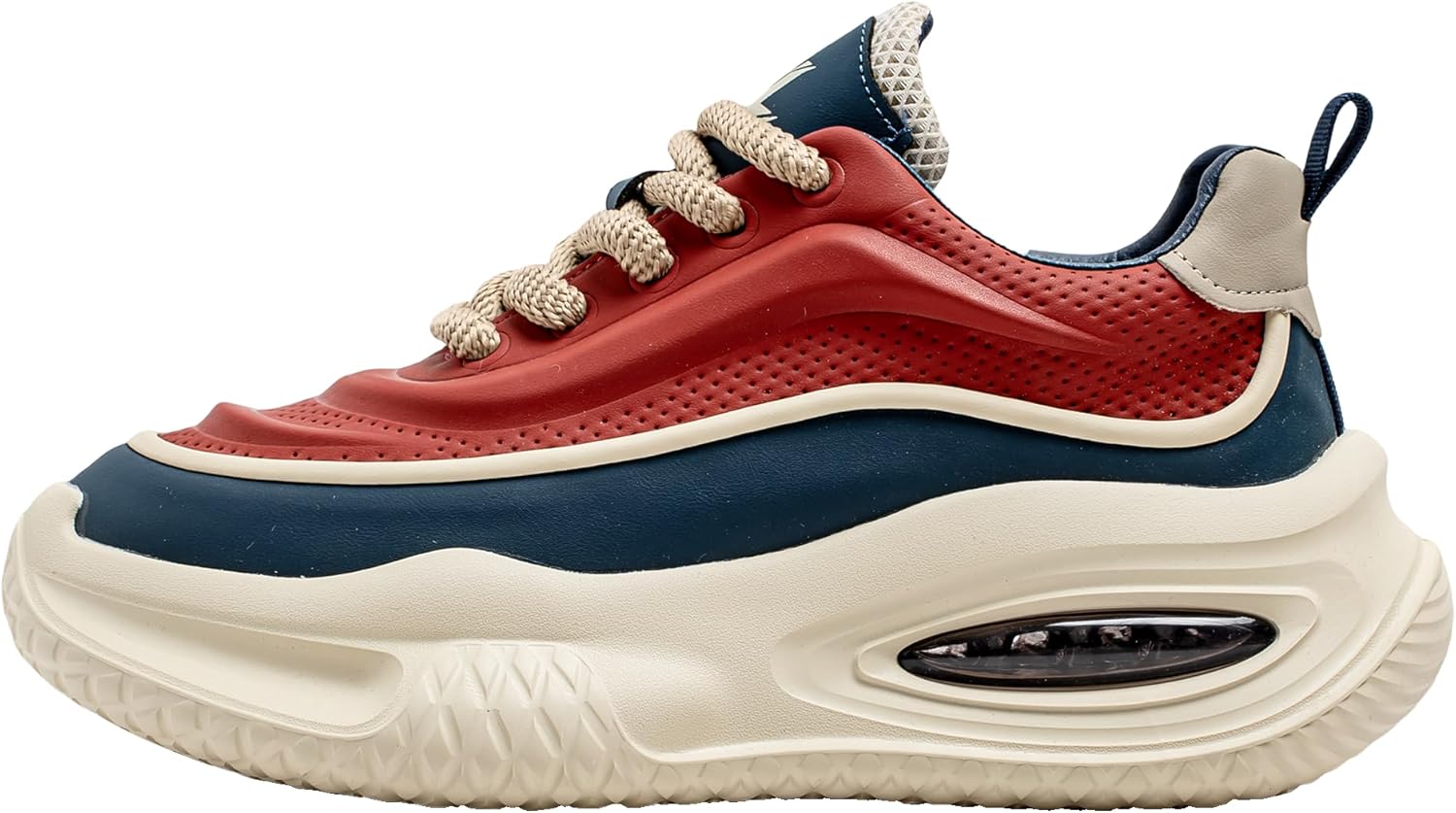 

Мужские прогулочные кроссовки Комфортные Модные Кроссовки с Контрастными Цветами Объемные Легкие Ретро Повседневные Zhoupulp, красный