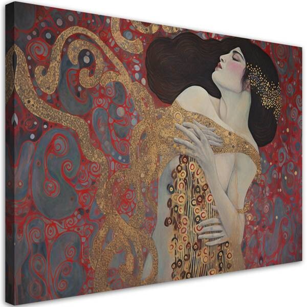 

Картина арт-принт KUNSTLOFT Klimt's Passionate Embrace, золотой