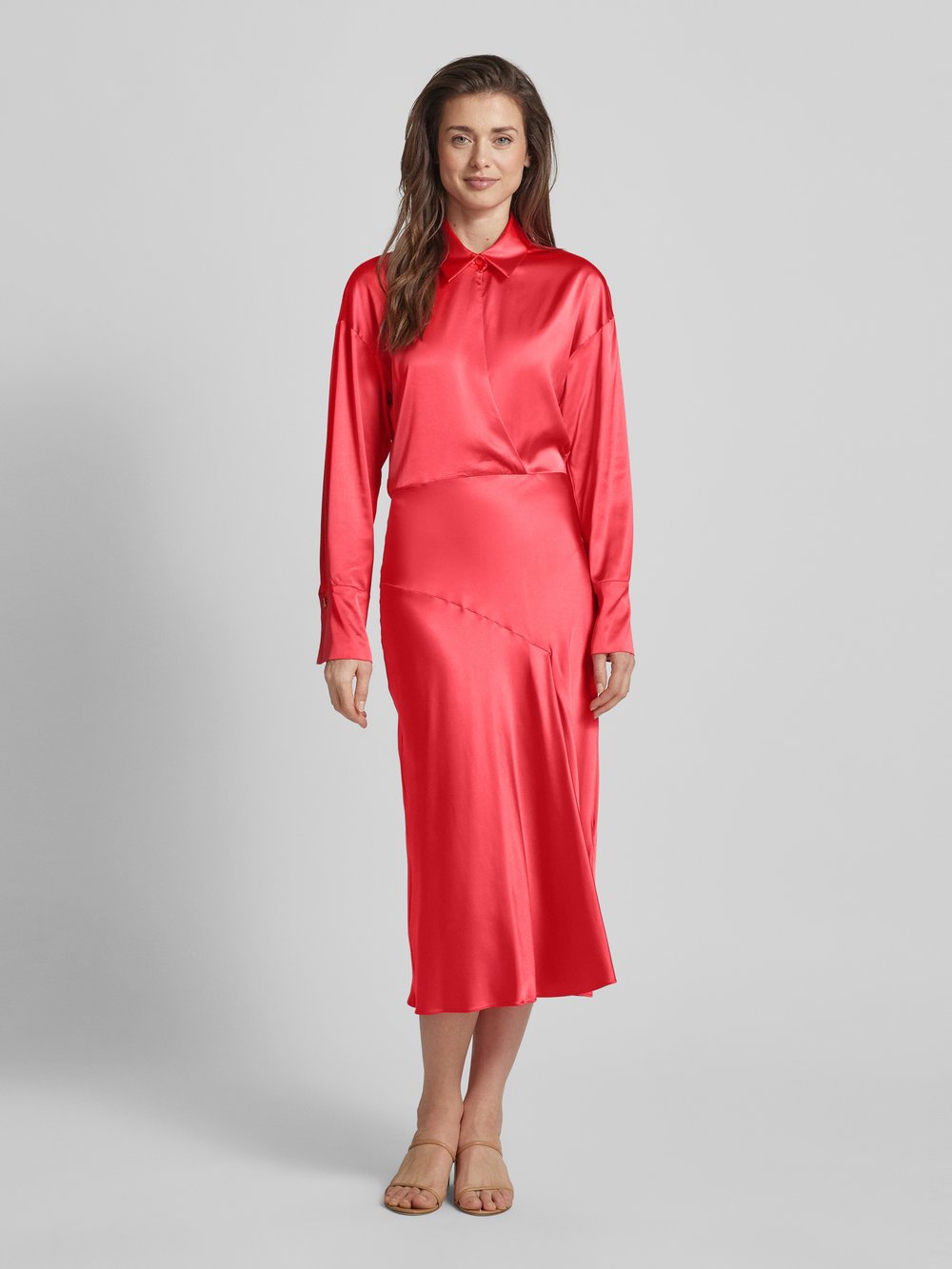 

Платье миди с отложным воротником Patrizia Pepe, розовый