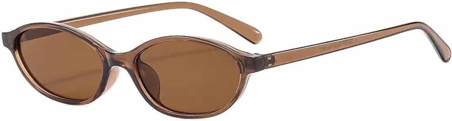 

Винтажные роскошные овальные солнцезащитные очки для мужчин и женщин, модные солнцезащитные очки для активного отдыха и путешествий, защита от УФ-излучения UV400 TKKTLLT, Brown Brown