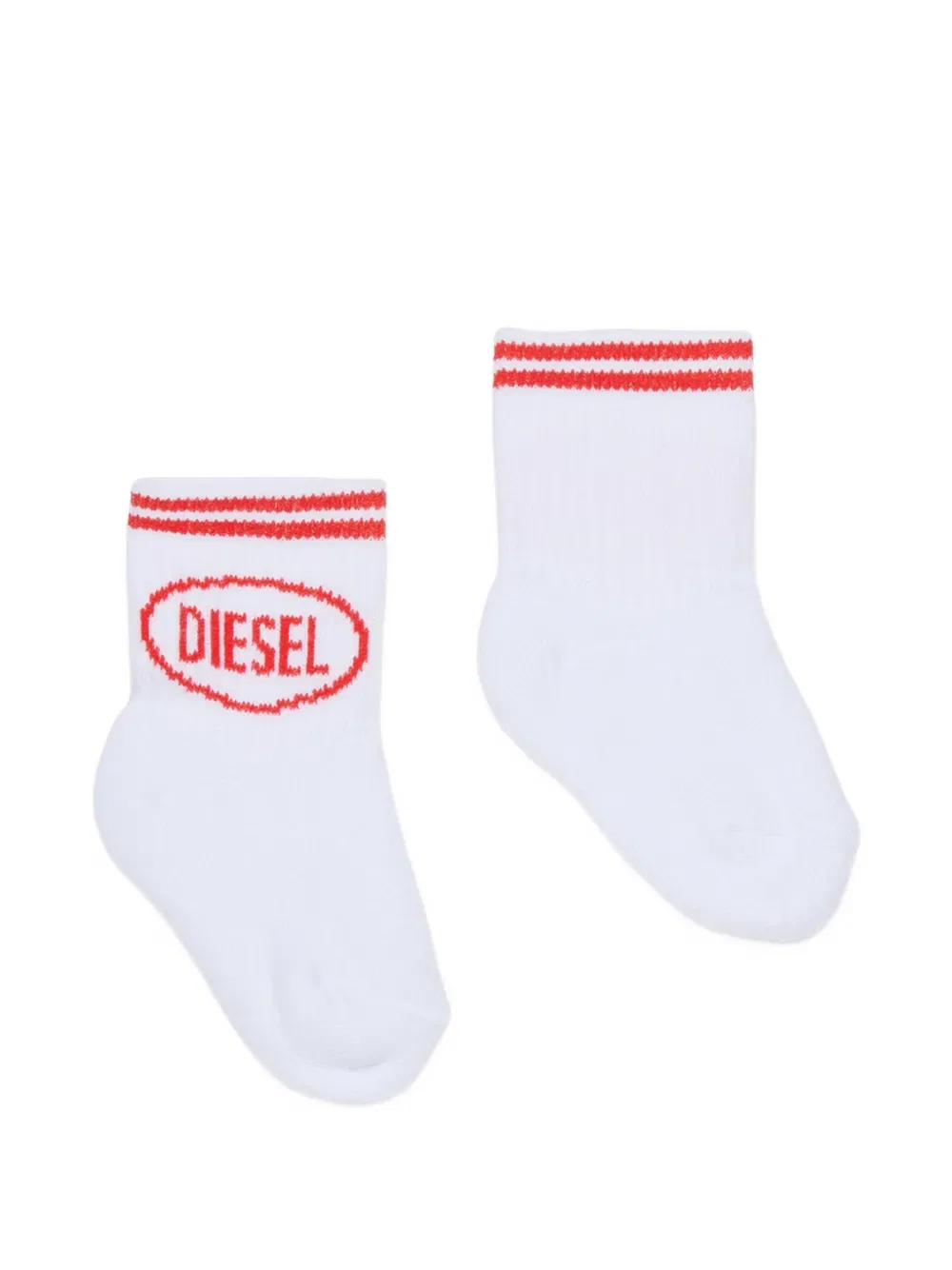 Полосатые носки с логотипом Diesel Kids, белый