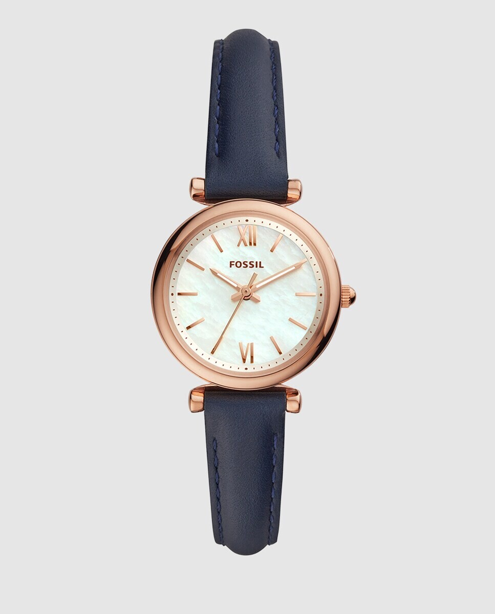 

Fossil Carlie Mini ES4502 Синие кожаные женские часы Fossil, синий
