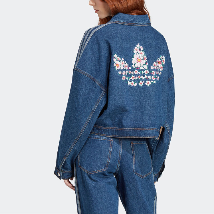 Джинсовая куртка Adidas Originals с вышитым логотипом, цвет Indigo — фото 3