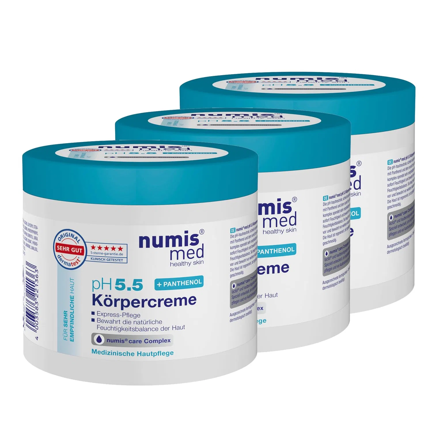 Набор кремов для тела с пантенолом pH 5.5 3 x 400 мл от numis med Numis Med, Pack Of 3