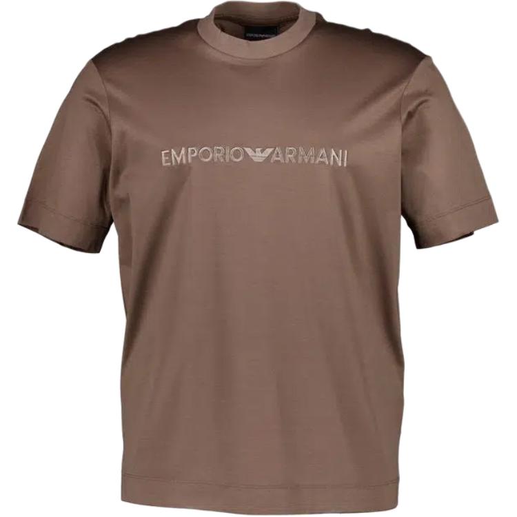 

Футболка с вышитым логотипом EMPORIO ARMANI, коричневый