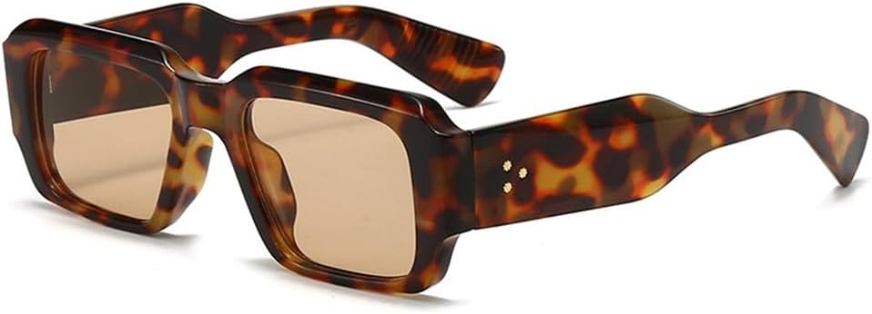 

Солнцезащитные очки UV400 — конфетные цвета, маленькая оправа, панк-стиль с заклепками, для мужчин и женщин, для спорта, активного отдыха, бега и велоспорта generic, Leopard Tea