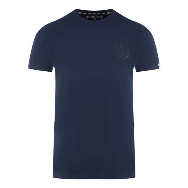

Футболка морского цвета с логотипом Aldis London в тон Aquascutum, синий