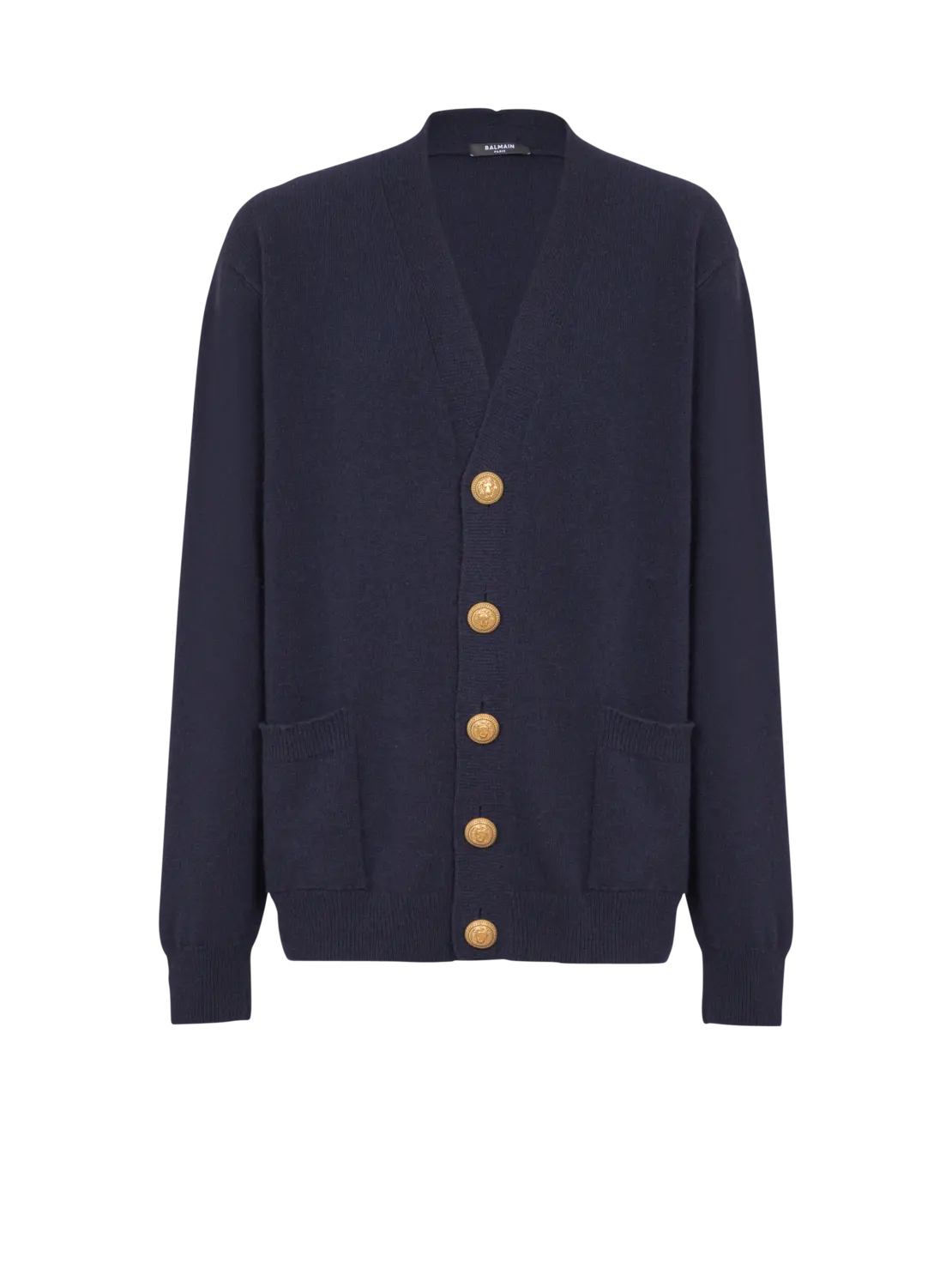 

Кардиган из эко-кэшемира Balmain, темно-синий