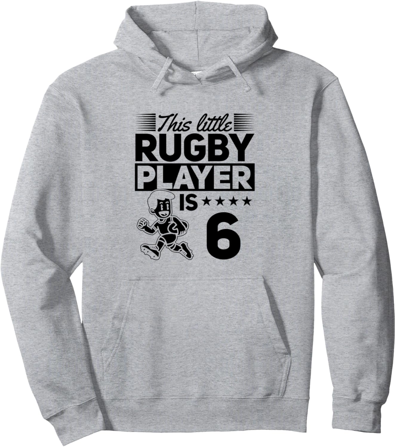 

Толстовка, Этот маленький регбист в толстовке с принтами в честь своего 6-летия 6Th Birthday Kids Rugby Player, серый