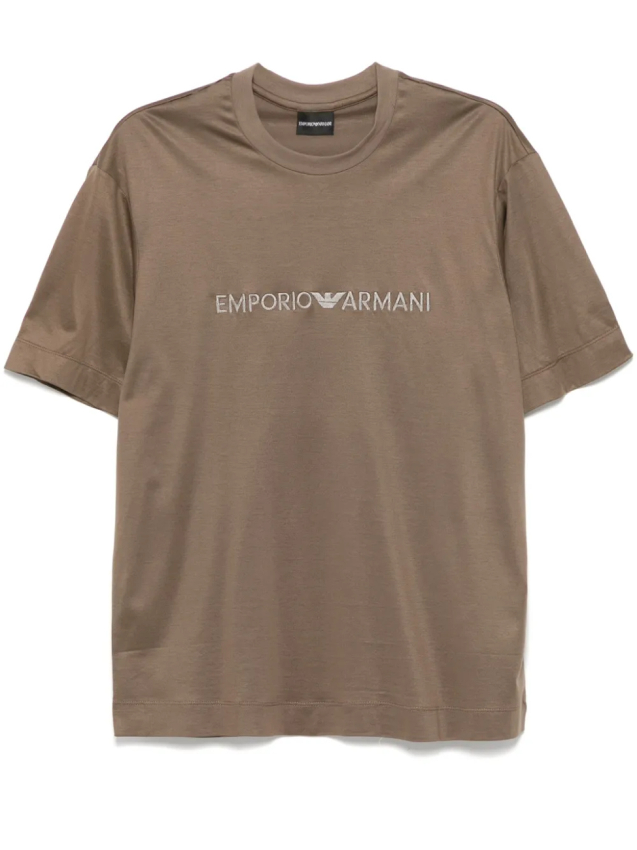 

Emporio Armani футболка с вышитым логотипом, коричневый