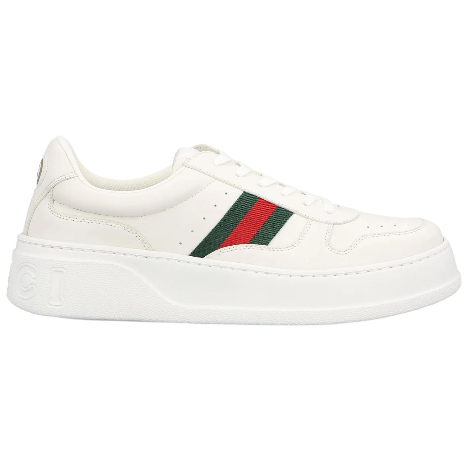Массивные низкие кроссовки для скейтбординга мужские white GUCCI, Original Shoe Box Included — фото 2