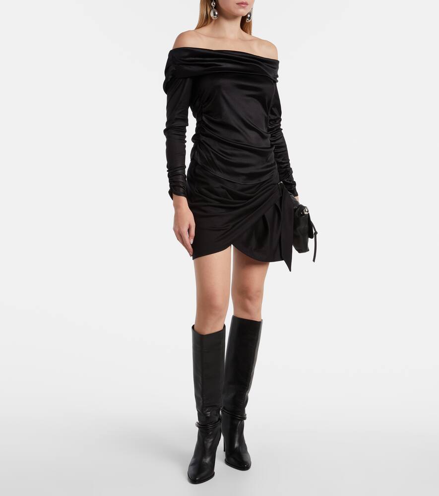 Розария плиссированная юбка мини из вирджин вула Isabel Marant, Black — фото 2