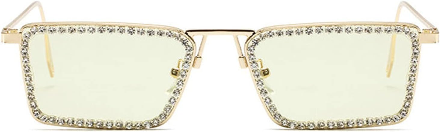 

Солнцезащитные очки Willochra прямоугольной формы со стразами, модные женские, маленькая квадратная оправа, бриллиантовые блестки, для вечеринок, хрустальные солнцезащитные очки, Green