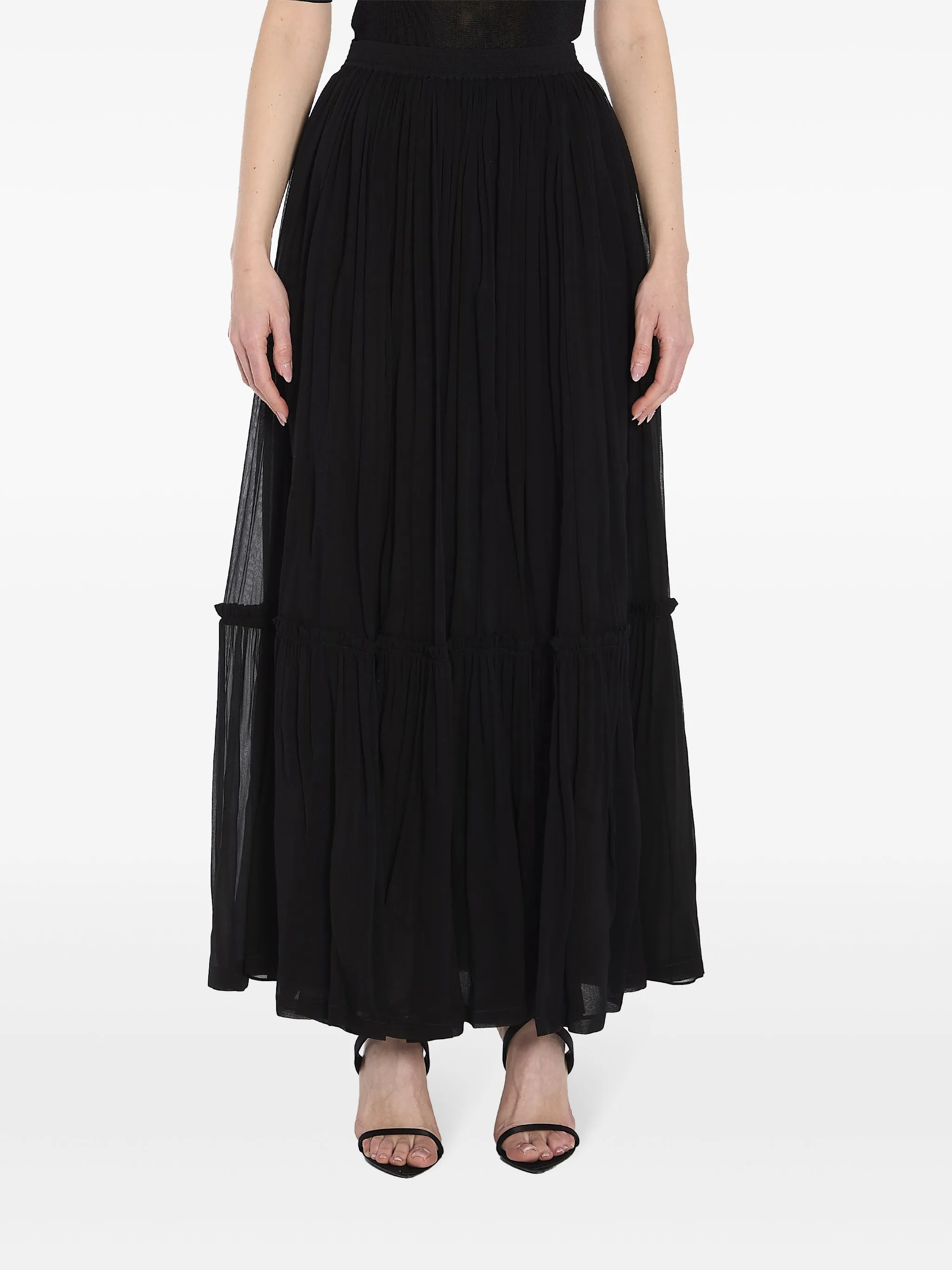 

Юбка с оборками Saint Laurent, черный