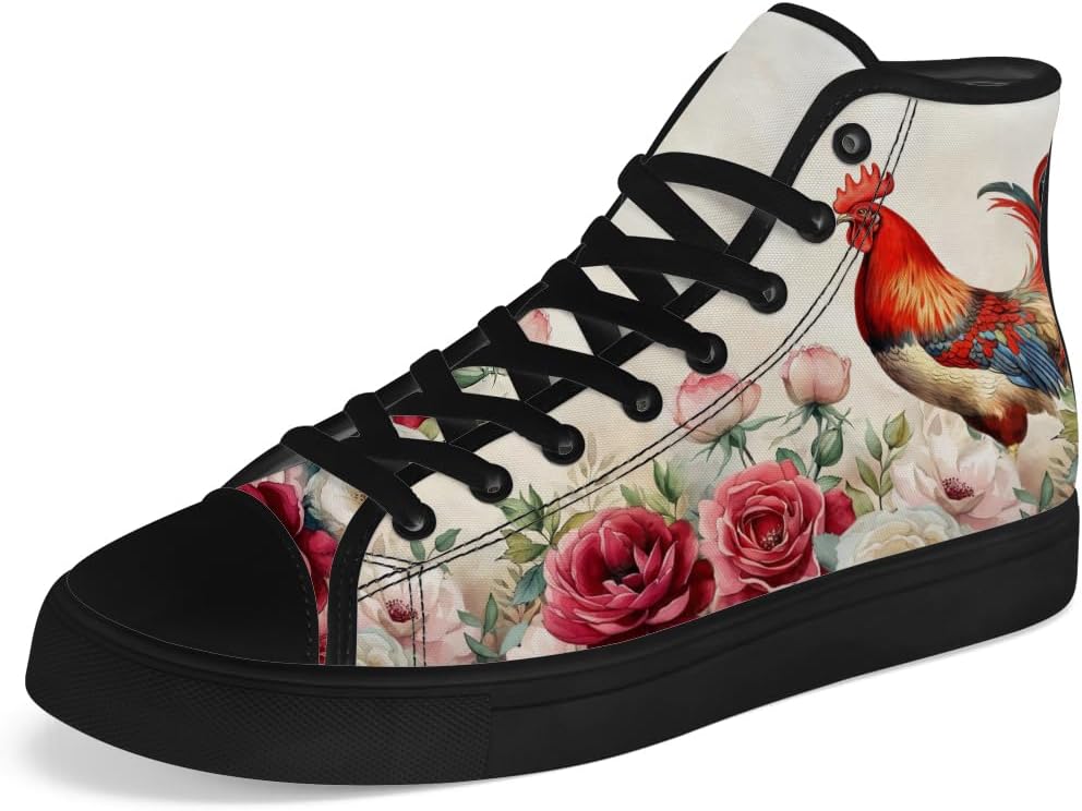

Мужские и женские высокие кеды с канвой Rooster, высокие кроссовки на шнуровке, повседневная обувь Chebing, красный