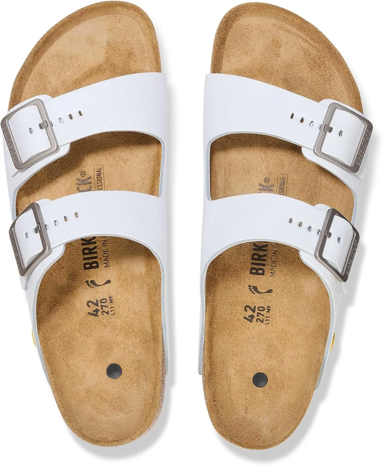 Сандалии Birkenstock Arizona Pro ESD для мужчин и женщин с эргономичной стальной подошвой, нескользящей подошвой и регулируемыми нитями, антистатические, белый — фото 3