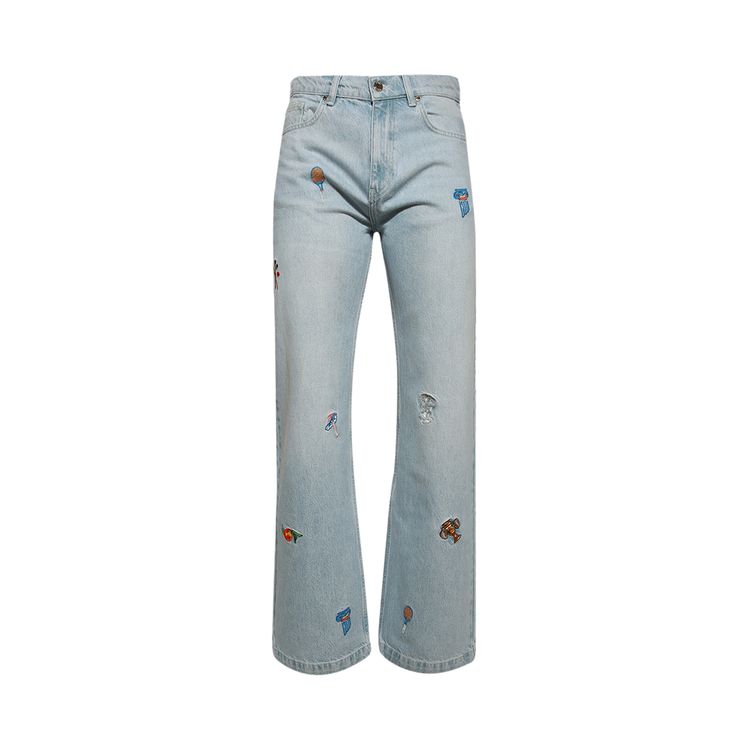 

Джинсы Casablanca Embroidered Motif Jeans 'Light Vintage Wash', синий