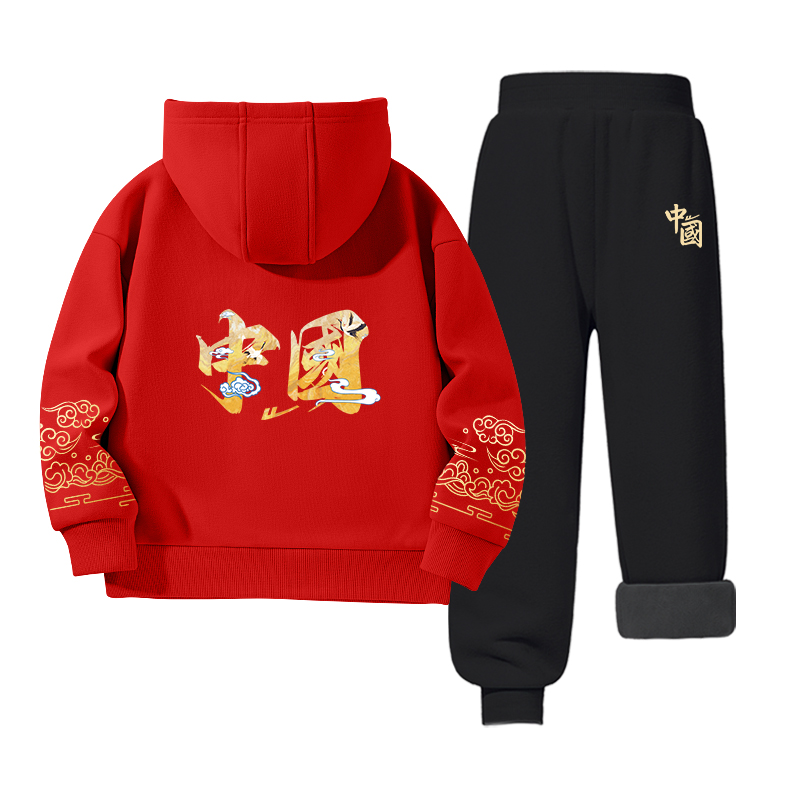 

Детская повседневная спортивная одежда WARRIOR, red/h auspicious clouds china+h left sleeve pattern золото-stamped k-черный/h round china k