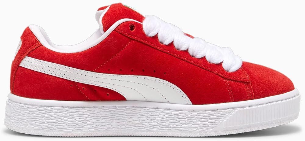 Детские кроссовки Puma Unisex-Child Suede XL (для детей постарше), белый/красный — фото 3