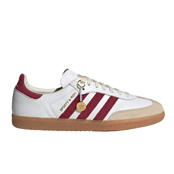 Кроссовки adidas originals x SPORTY & RICH Samba OG 'White Collegiate Burgundy', белый — фото 3