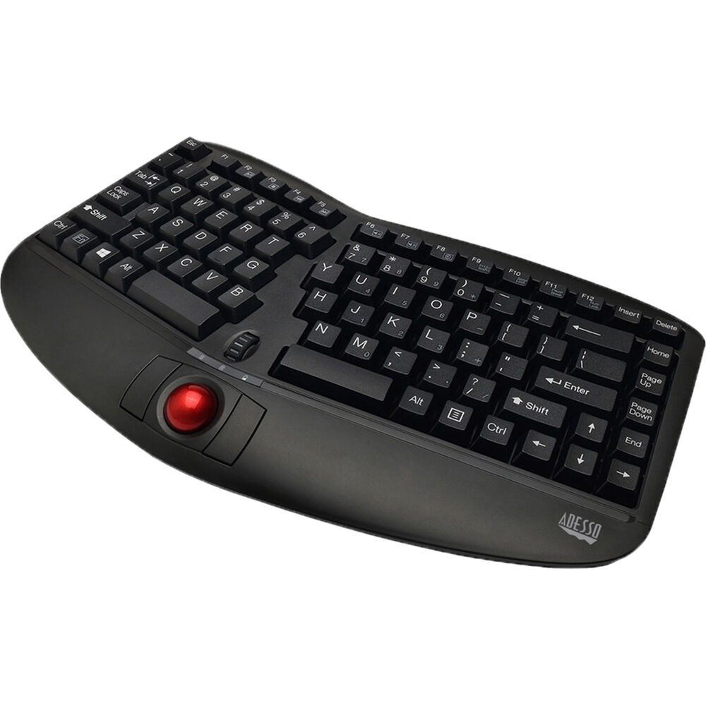 

Беспроводная эргономичная трекбольная клавиатура Adesso Tru-Form Media 3150 (черная)