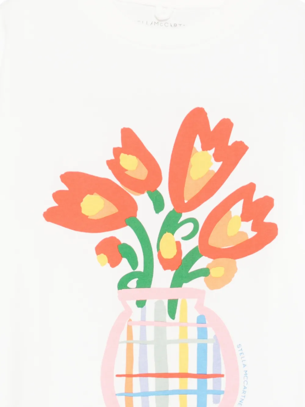 Футболка с цветочным принтом Stella Mccartney Kids, белый — фото 3