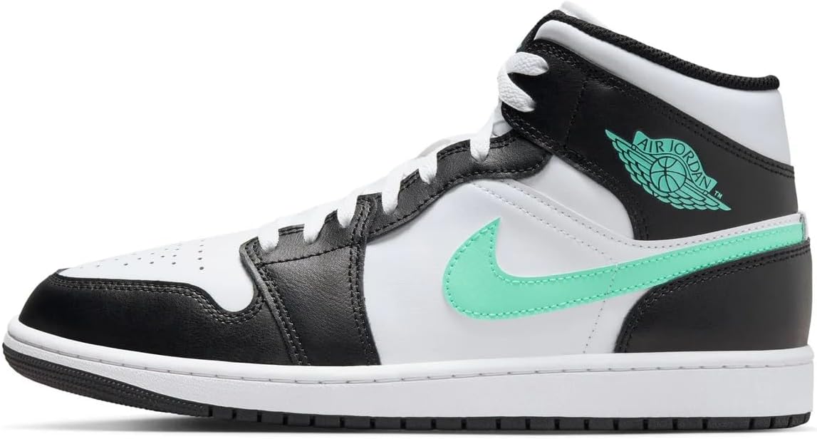 

Кроссовки Nike Air Jordan 1 Mid для мужчин, White Green Glow Black 103