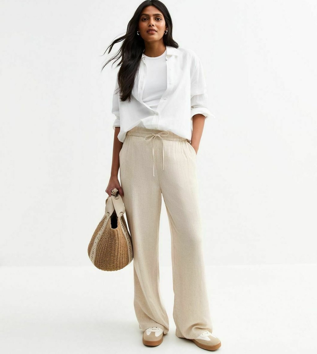 

Брюки LINEN BLEND WIDE LEG New Look, цвет Stone