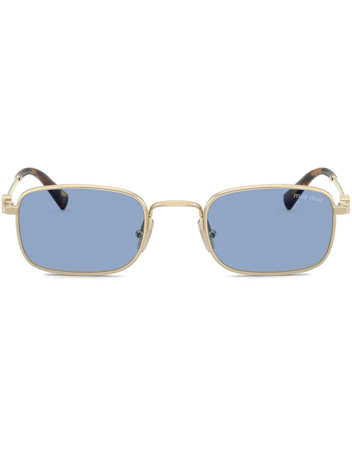 

Miu Miu Eyewear солнцезащитные очки в прямоугольной оправе, золотой