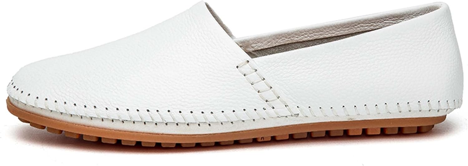 

Мужские кожаные лоферы, повседневные туфли на плоской подошве, легкий дизайн, ручная строчка, удобные, мягкие, стильные, подходят для повседневных поездок, вождения, прогулок, свиданий и других случаев, носка во все сезоны Vtiao, белый