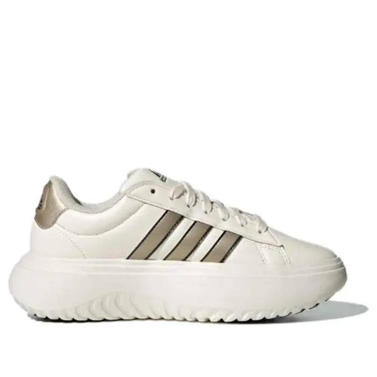 Кроссовки (WMNS) adidas Grand Court Platform Shoes 'Chalk White Cyber Metallic', белый — фото 2
