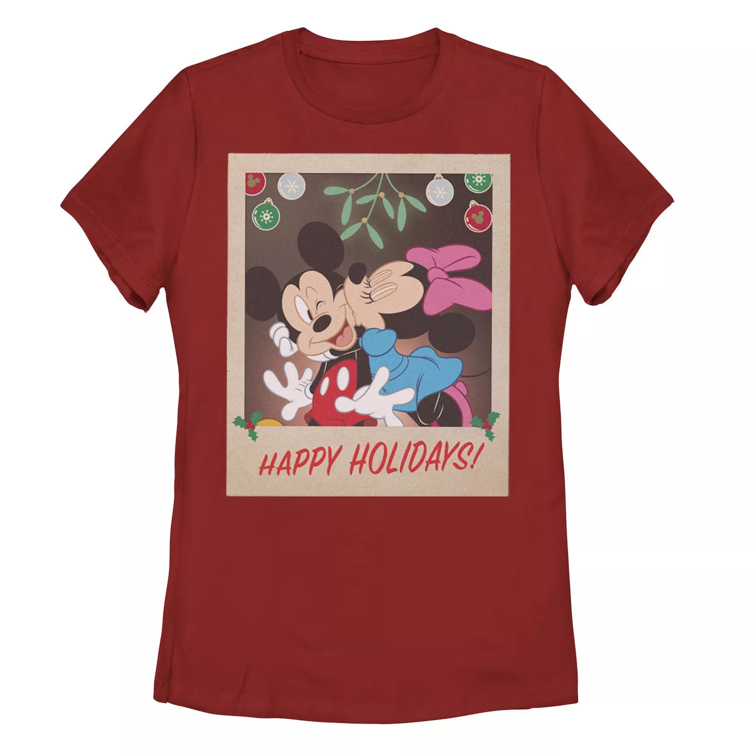 

Детская футболка Disney's Mickey And Minnie Happy Holidays с рождественским портретом Licensed Character