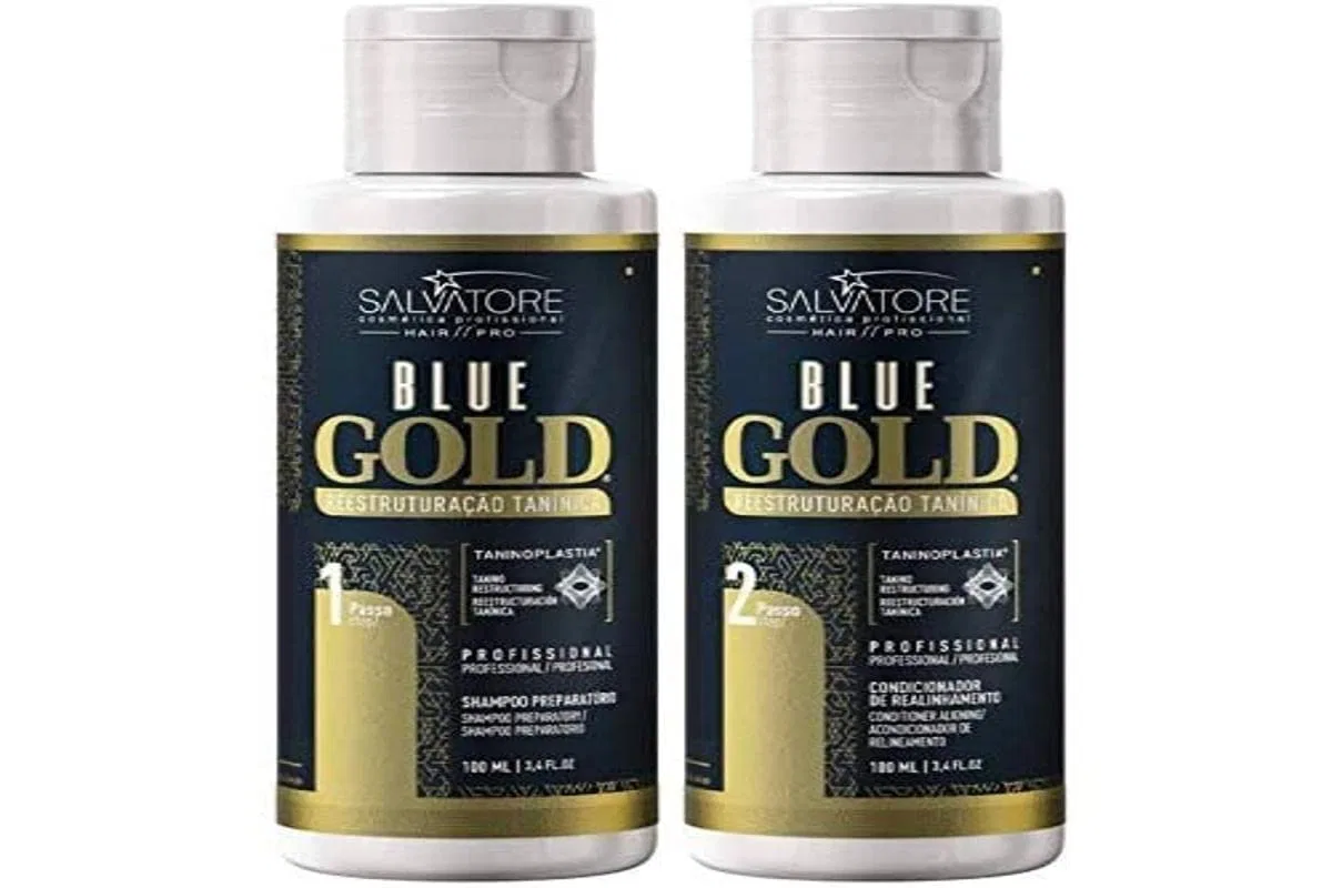 Набор для выпрямления волос с растительными танинами от Salvatore Blue Gold Blue Gold