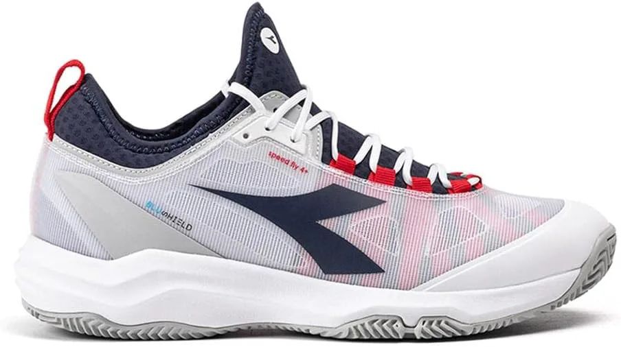 Мужские теннисные кроссовки Diadora Speed Blushield Fly 4+ для любых покрытий, белый/синий — фото 4