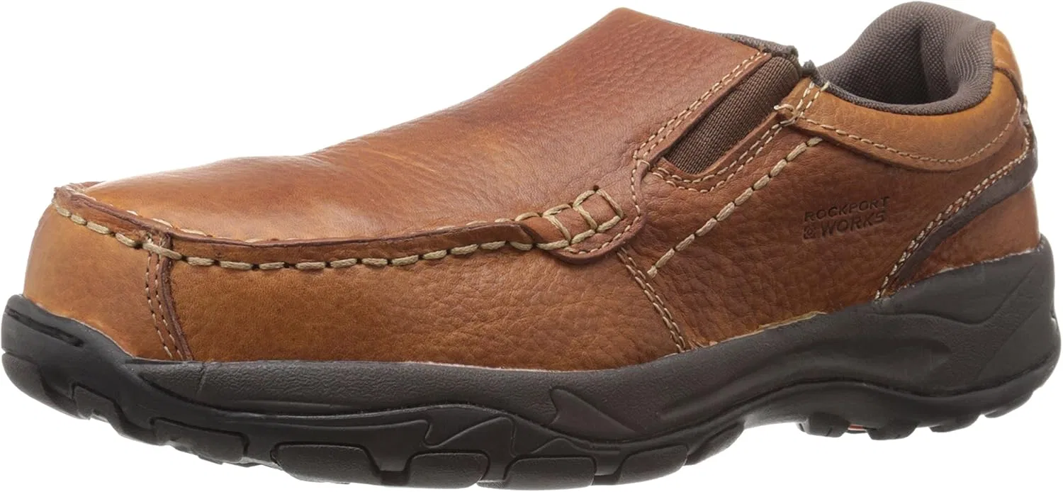 Мужские слипоны Rockport Works Extreme Light Comp Toe Slipon Oxford, коричневый