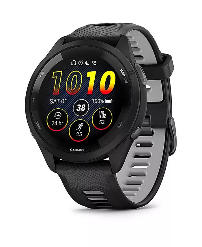

Часы 265 Running Watch - Black - Silicone Strap - Unisex Smart Watch Garmin, черный