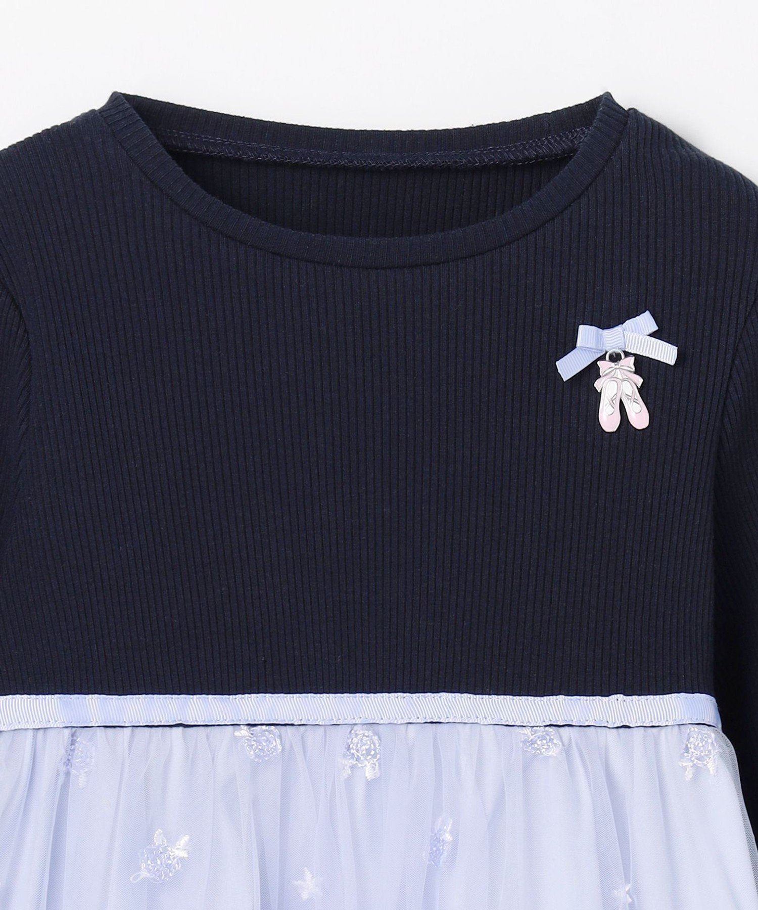 Балетное платье из вышитого тюля ANY KIDS, Navy x Sax Blue [073] — фото 4