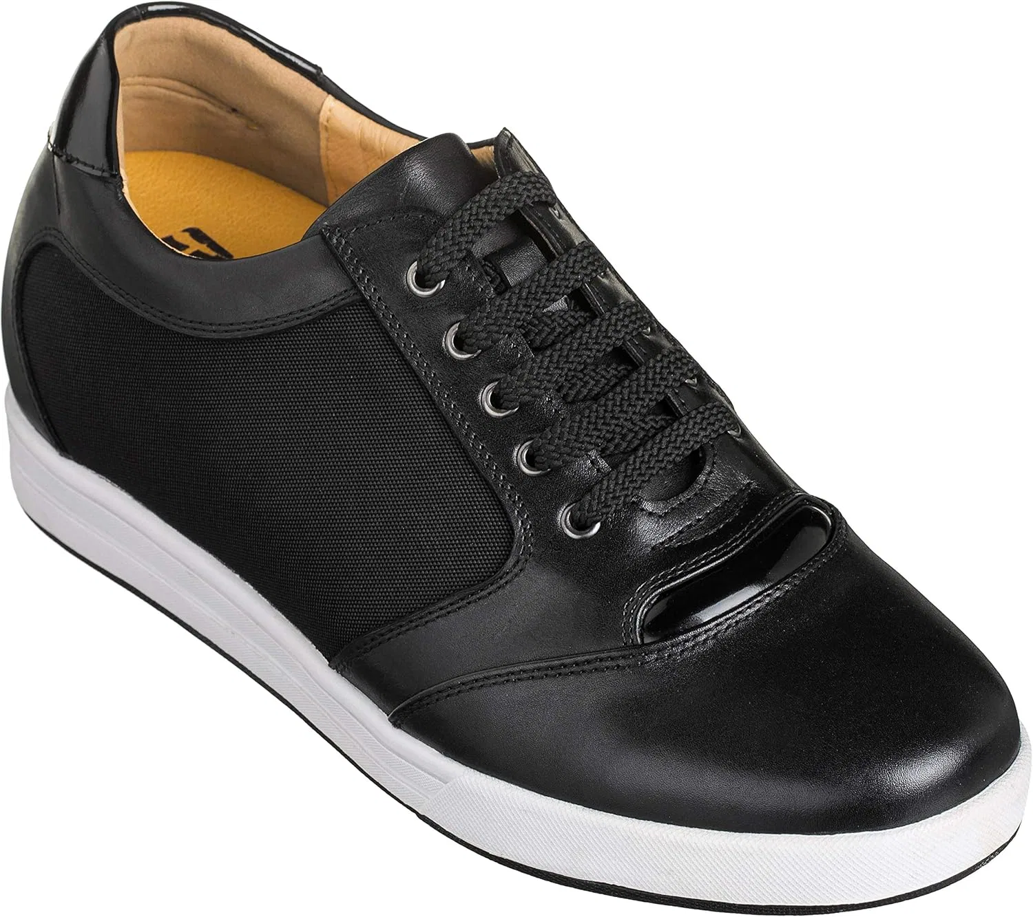 Мужские кроссовки TOTO Invisible Height Climber Shoes - черные кожаные/сетчатые, на шнуровке, повседневные, модные - на 3,2 дюйма выше - A53272