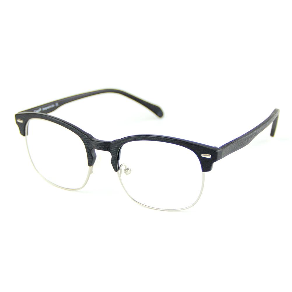 

CYXUS Пластиковая овальная оправа для очков унисекс, Wood grain matte black T02