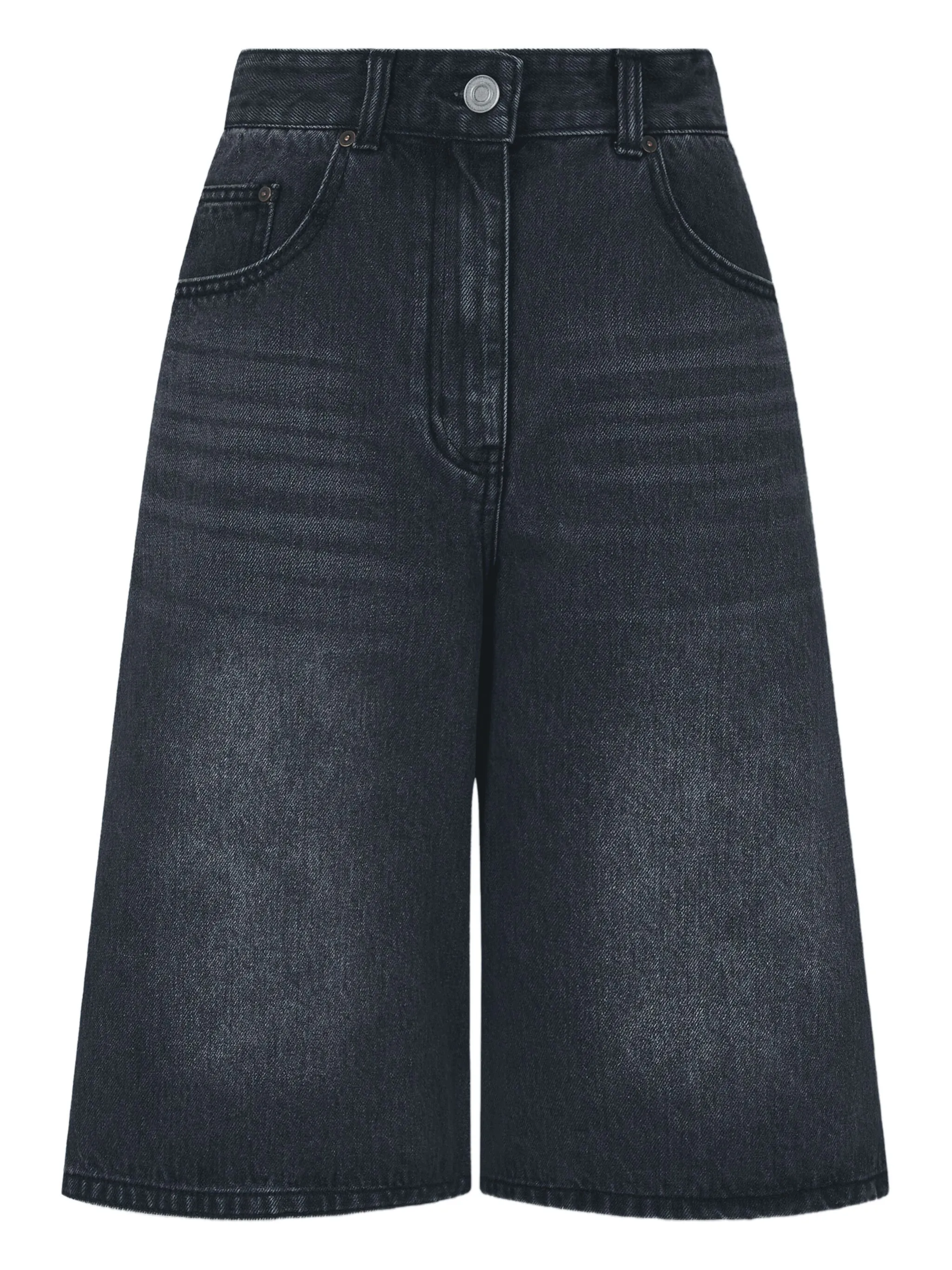 

Джинсовые шорты-бермуды с завышенной талией Tomboy, черный